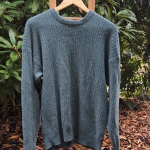 Charter Club Cashmere & Cotton Ribbed Earthtone Green Jewel Sweater